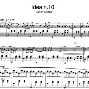 Idea 10, sheet music, music gift, music print, digital download, piano music
