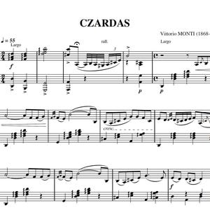 Monti - Czardas | Piano Sheet Music (PDF Download) ONLY PIANO