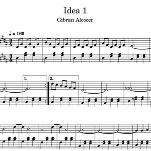 Gibran Alcocer &quot;Idea 1&quot; Piano Sheet Music – Original Composition for Solo Piano