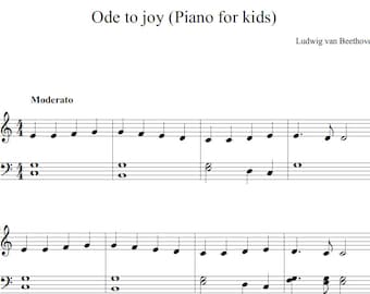 Beethoven - Ode to joy, digital download, piano sheet music, piano scores, easy piano