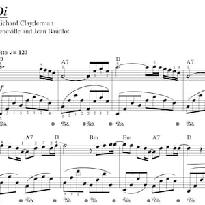 Richard Clayderman &quot;Lady Di&quot; Spartito per pianoforte – Composizione elegante e senza tempo per pianoforte solo