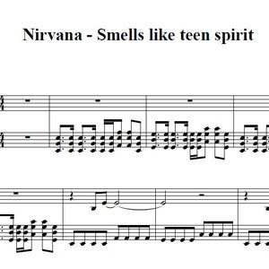 Nirvana - Smells like teen spirit sheet music piano for beginner player