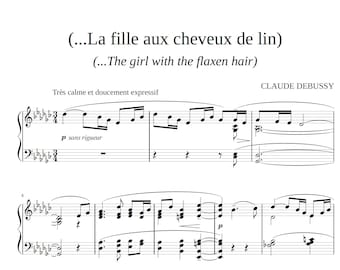 Debussy: The Girl with Flaxen Hair - Piano Sheet Music (Digital Download)