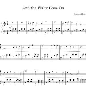Piano Sheet Music – Anthony Hopkins - And the Waltz Goes On | Instant Download PDF