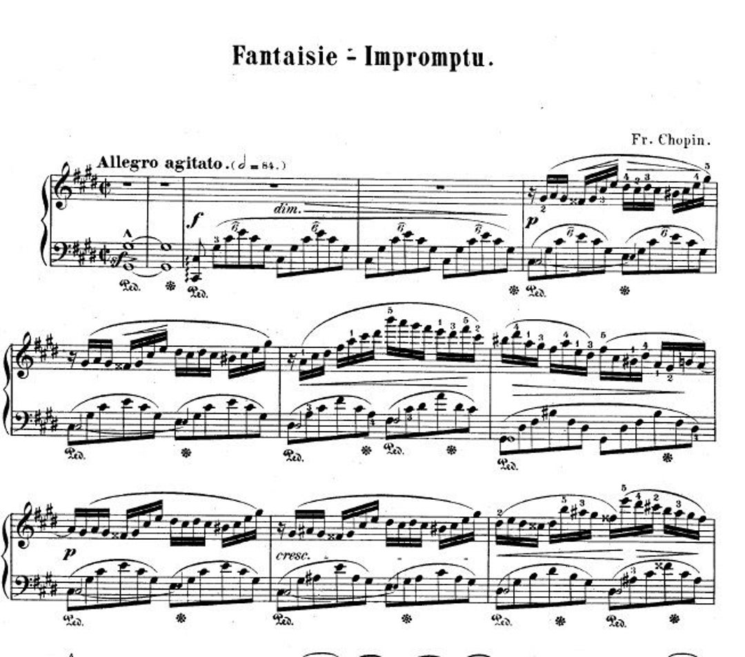 Chopin Fantaisie-impromptu Piano Sheet Music (digital Download) - Etsy