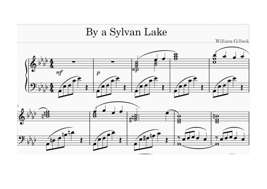 William Gillock by a Sylvan Lake Music Sheet Digital Sheet Music