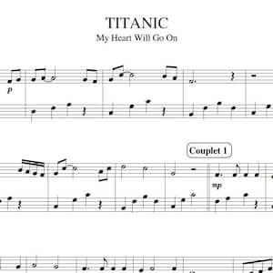 My Heart Will Go On - Celin Dion aus ""Titanic"", digitaler Download, Klaviernoten, einfaches Klavier, druckbares pdf."