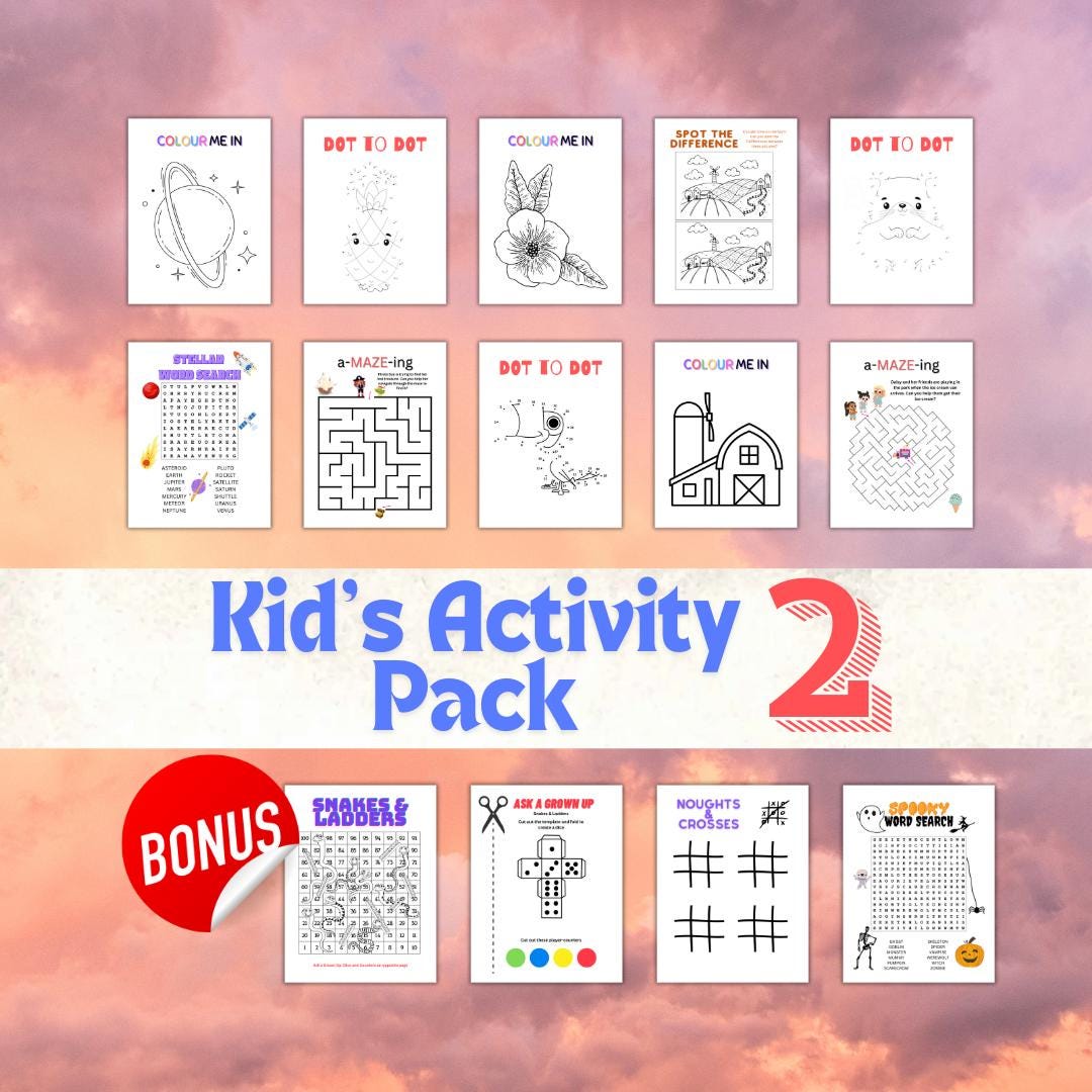 Activity Pack Pages Kid's Activity Pack 2 (digital Download) - Etsy