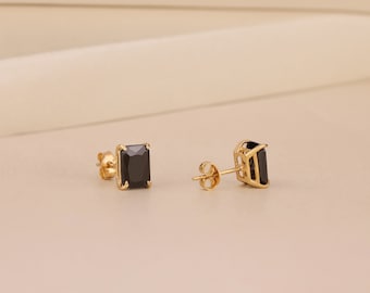 SHAPES STUDIO/Black Beaded Eternity ピアス 10K Solid Gold SHAPES STUDIO/Black Beaded Eternity ピアス 10K Solid Gold