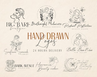 Custom Business Logo Design, Hand Drawn Brand Identity, Photography Logo Maker