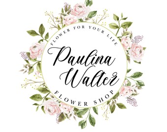 Premade Logo Wreath Logo Floral Watercolor Logo Handmade - Etsy