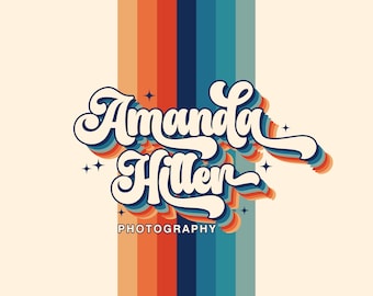 Custom Photography Logo Design: Amanda Hiller Retro Style