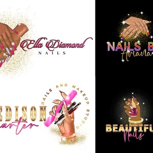 3 Logo Design Set, Logo Template, Lash Logo, Hair Logo, DIY Beauty Logo, MUA Makeup Logo, Nails Logo, Braid Logo, Premade Logo Design Custom