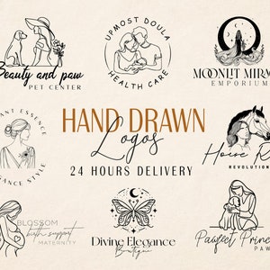 Custom Hand Drawn Logo, Logo Design, Logo Design Custom For Business, Logo Design, Business Logo Design, Logo, Photography Logo