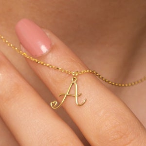 Collar con inicial manuscrita •Collar especial con letras en forma de corazón •Collar con inicial personalizada •Regalo para mujer •Colgante de regalo •Regalo de cumpleaños