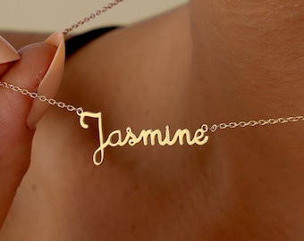 Personalized Name Plate Necklace, Custom Name Jewelry, Christmas Gift, Dainty Name Necklace, Gift for Mom, Necklace for Women