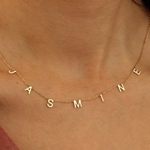 Naszyjnik z inicjałami • Naszyjnik z literami • Spersonalizowany naszyjnik z inicjałami • Biżuteria ręcznie robiona • Prezent świąteczny • Biżuteria spersonalizowana