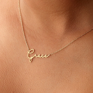 Dainty Name Necklace Gift for Her with 925 Sterling Silver, Custom Name Pendant, Handmade Jewelry, Personalized Gift, Christmas Gift