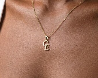 Personalized Initial Necklace Gold, Custom Letter Necklace, Dainty Minimal Name Jewelry, Alphabet Pendant, Gift for Her, Bridesmaid Gift