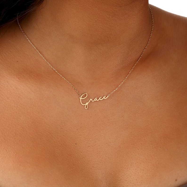 Dainty Name Necklace Gift for Her with 925 Sterling Silver, Custom Name Pendant, Handmade Jewelry, Personalized Gift, Christmas Gift image 4