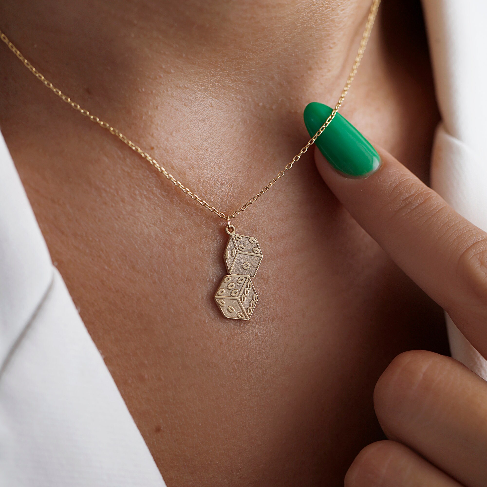 Collana Uomo Con Dadi Portafortuna - Ciondolo Casino, Stile Hip Hop, Regalo Originale - Foto 7