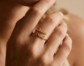 Personalized Double Name Ring / Two Name Ring / Personalized Gift