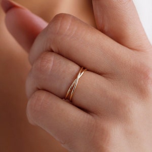 Double Band Minimalist Ring Simple Design Modern Style Symbolic Commitment Timeless Beauty Everyday Accessory Modern Style image 4