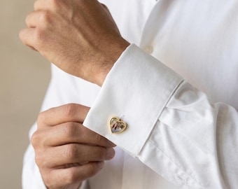 Personalized Photo Cufflinks For Men - Custom Cufflinks With Picture, Father Of The Bride Gift Cufflinks From Daughter,