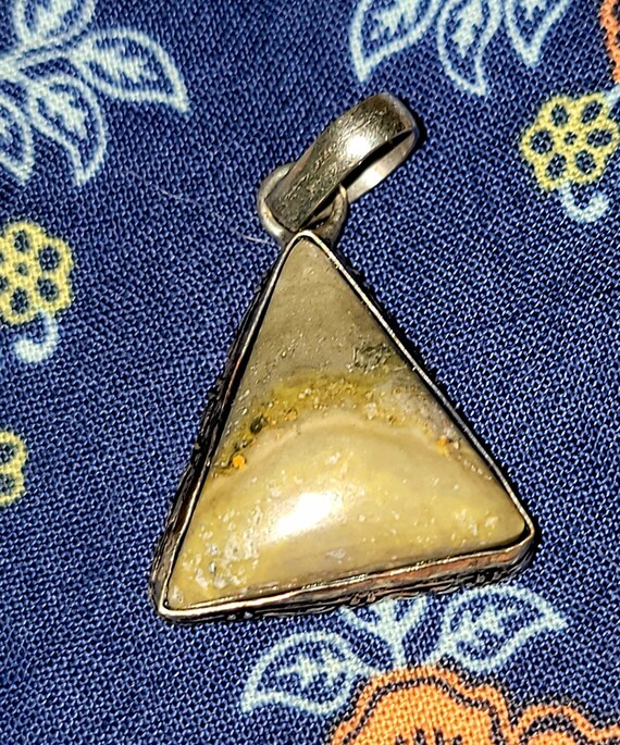 vintage natural gemstone healing pendant - image 2