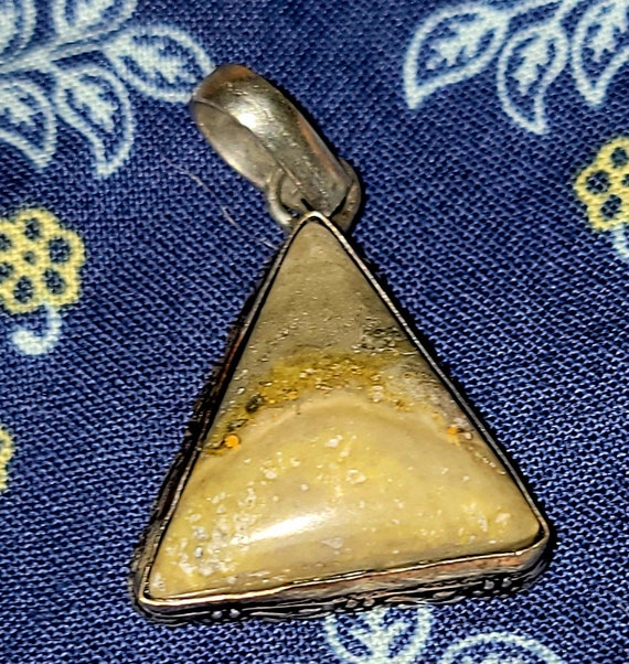 vintage natural gemstone healing pendant - image 1