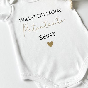 Babybody Newborn Willst du Patenonkel Patentante Geburt Geschenk Schwangerschaft verkünden Bodysuit personalisiert Bild 2