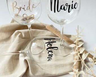 Weinglas | Sektglas | Hochzeit | JGA | Hochzeitsgast | Junggesellenabschied | Gastgeschenk | individuell personalisiert | Braut | Trauzeugin