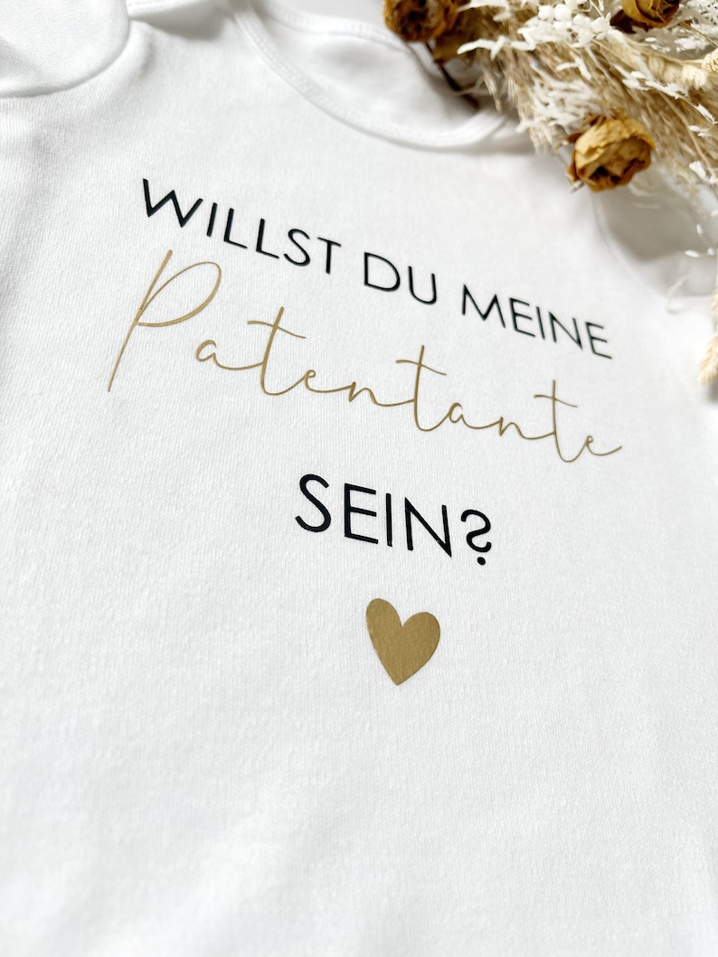 Babybody Newborn Willst du Patenonkel Patentante Geburt Geschenk Schwangerschaft verkünden Bodysuit personalisiert Bild 5