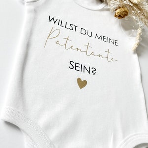 Babybody Newborn Willst du Patenonkel Patentante Geburt Geschenk Schwangerschaft verkünden Bodysuit personalisiert Bild 4