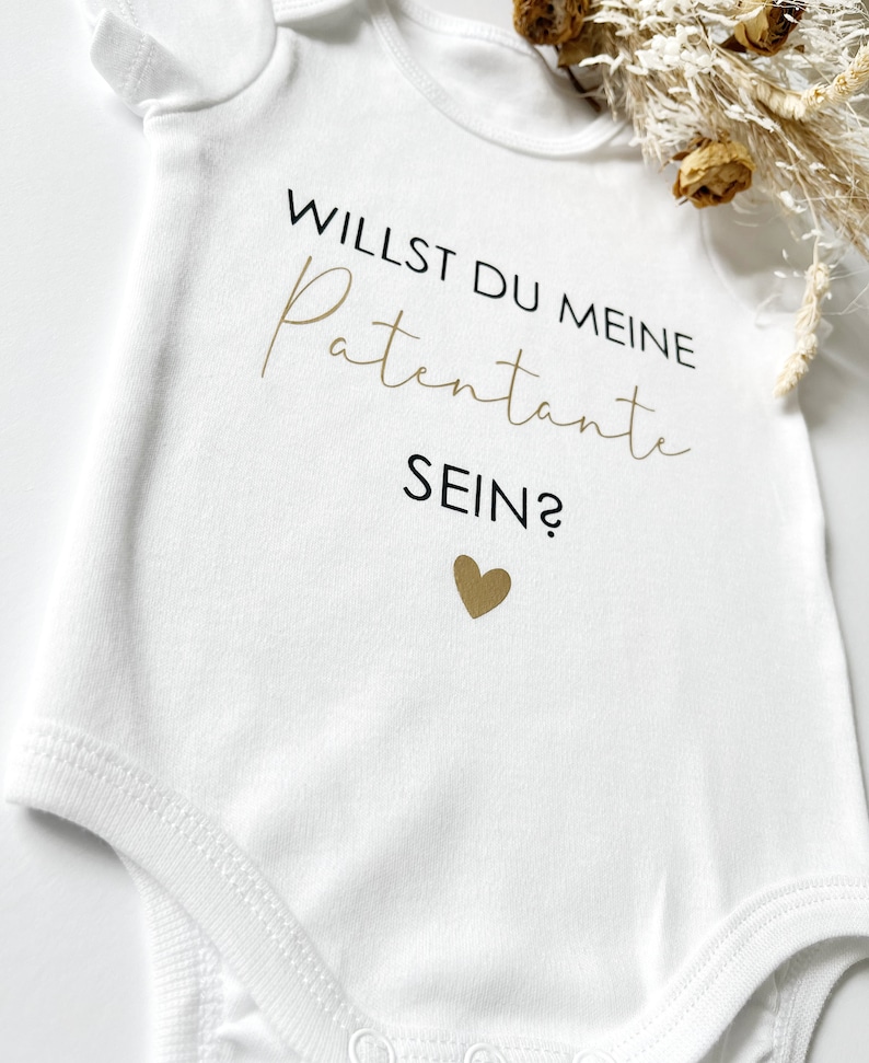 Babybody Newborn Willst du Patenonkel Patentante Geburt Geschenk Schwangerschaft verkünden Bodysuit personalisiert Bild 4