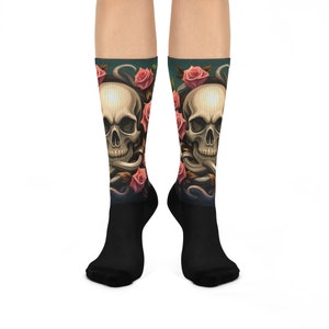 Skull & Roses Cushioned Crew Socks