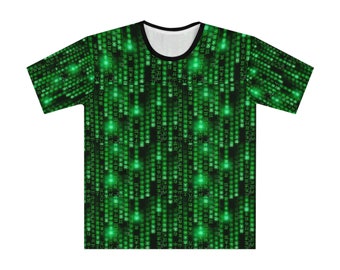 Matrix Code T-Shirt: Grüner Digital Regen, lockere Passform