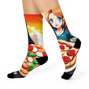 Anime Pizza Cushioned Crew Socks