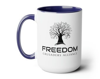 Two-Tone Coffee Mug, 15oz - Freedom Crusaders Alliance