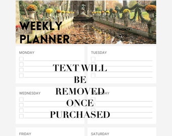 Paris Fall Basic Weekly Planner