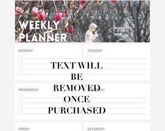 Paris Statue Flower Basic Weekly Planner