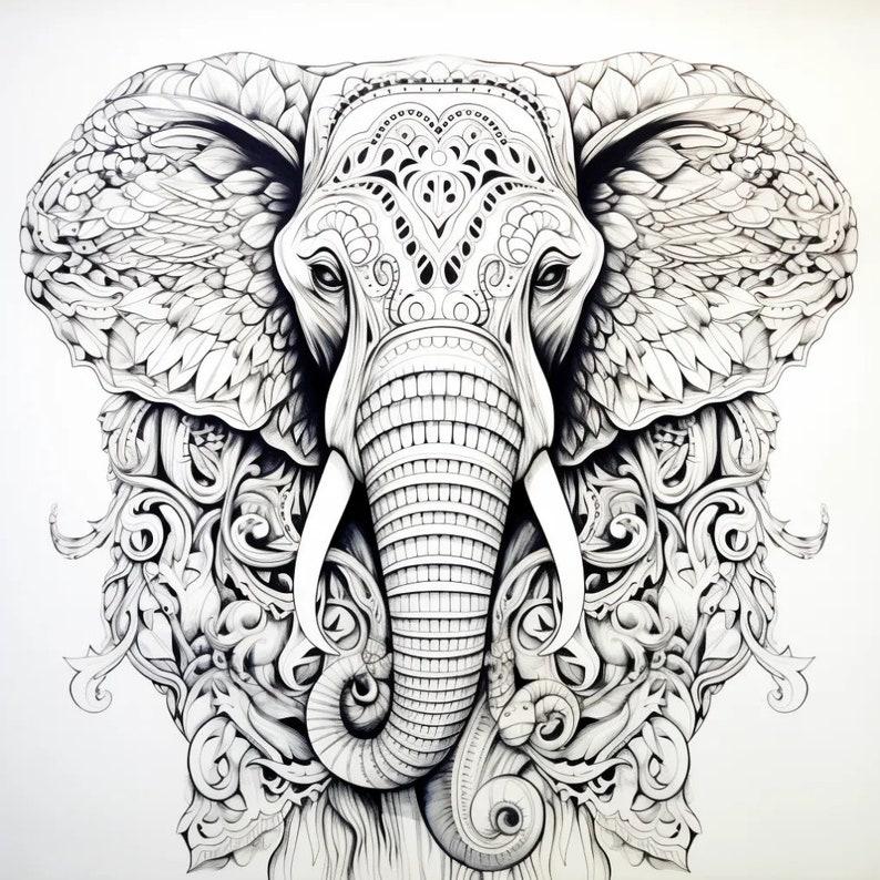 Intricate Animal Coloring Pages Etsy