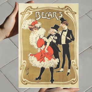 Becar&#39;s Vintage Poster, Digital Download, Colorful Wall Art, Vintage Wall Art, Retro Fashion Decor, Theater Decor