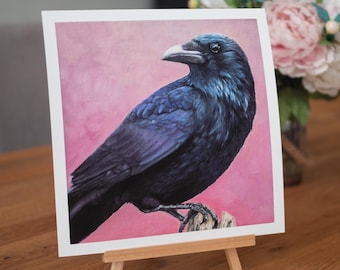 Crow Art Giclée Print: Bird Painting, Nature Lover Gift