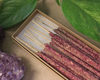 Cleansing Romance ~ Handmade Incense Sticks | Real Woods and Flowers | No Artificial Fragrances | Woman Owned | Made in USA