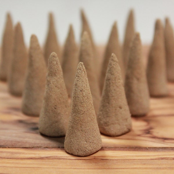 Handmade Vetiver & Cedar Backflow Incense Cones - Handmade Incense Cones, Backflow Incense, Vetiver Incense, Luxury Incenses