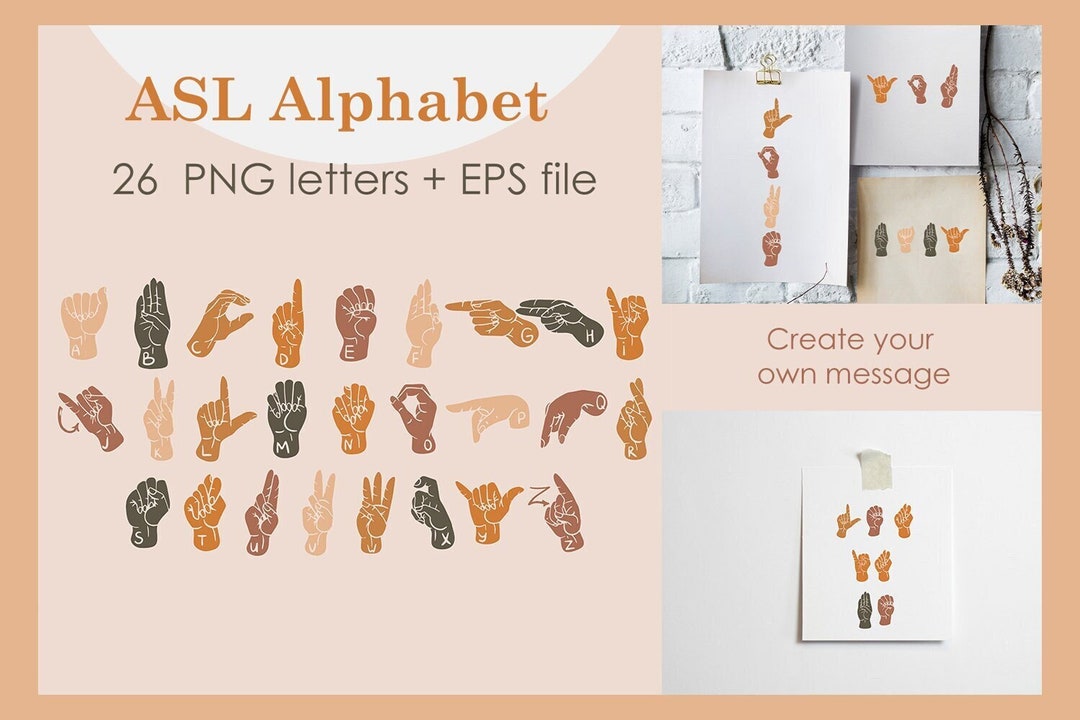 American Sign Language Alphabet Digital PNGEPS, ASL Manual Alphabet
