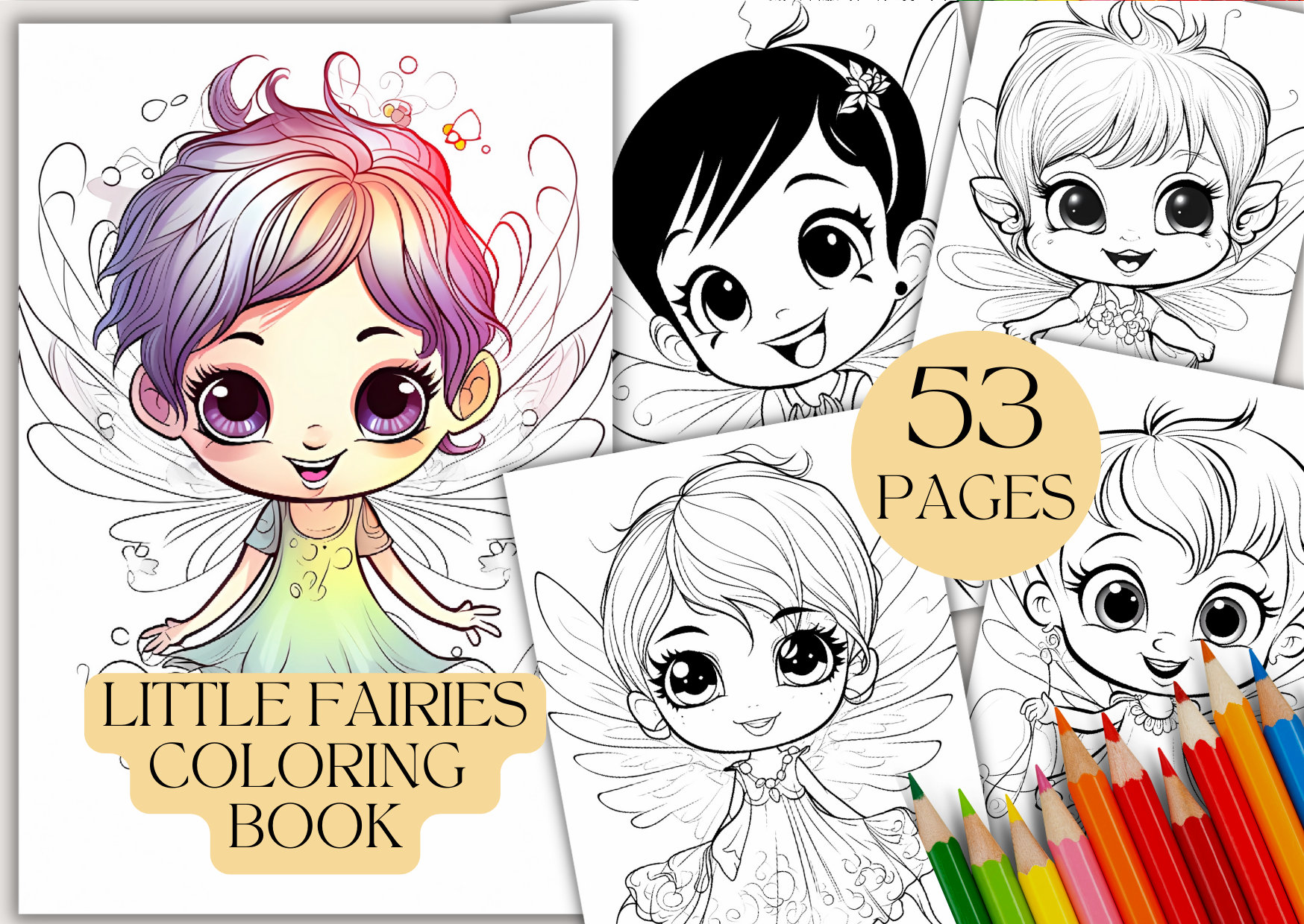 50+ Little Fairies Colouring Book | Colouring Pages | Developing Art ...