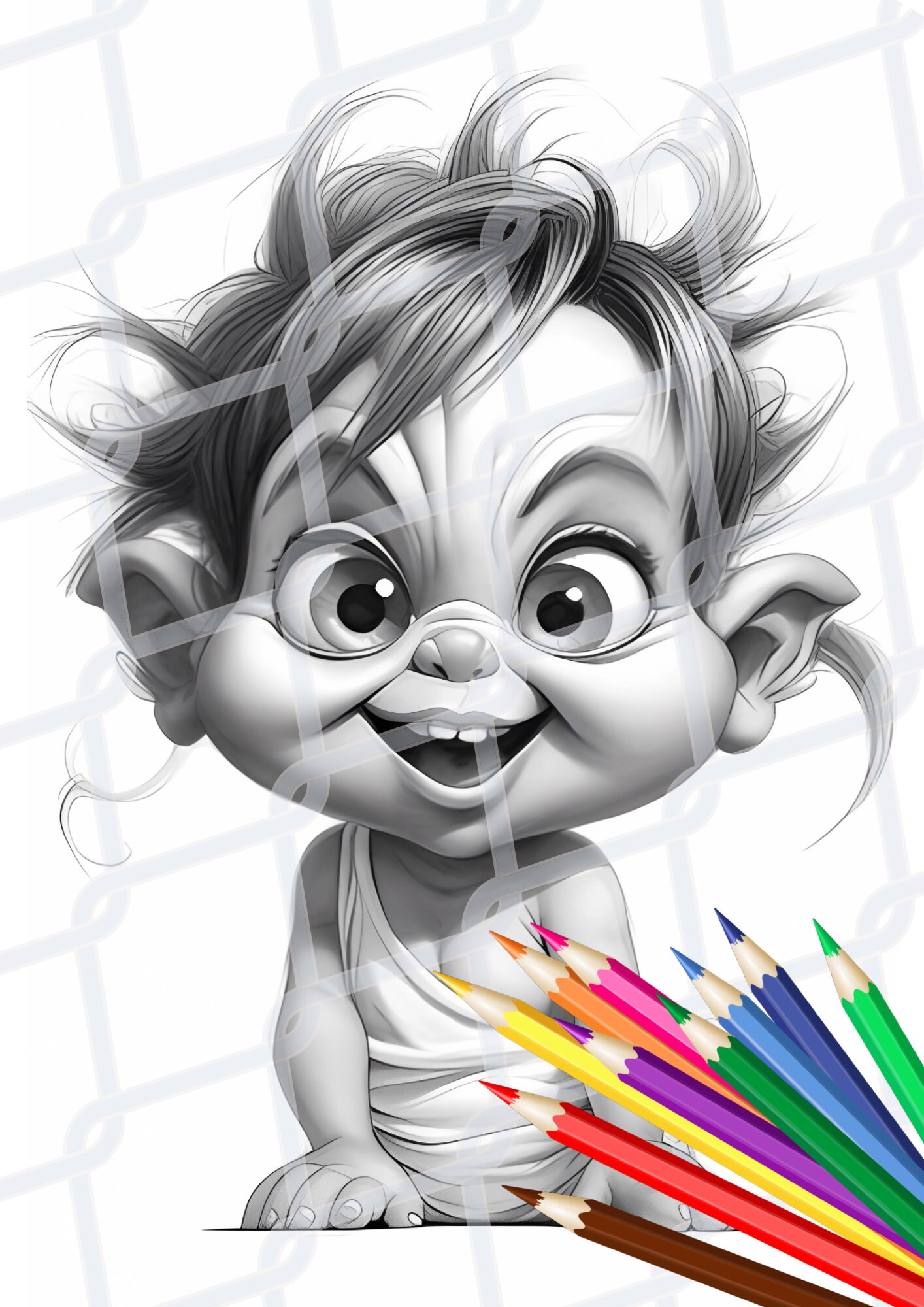 Colouring Pages Rtoonca 20 Adorable Orc Colouring Book Grayscale Colouring Pages - Etsy