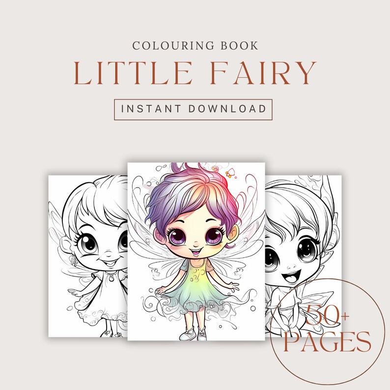 50 Little Fairies Colouring Book Colouring Pages - Etsy